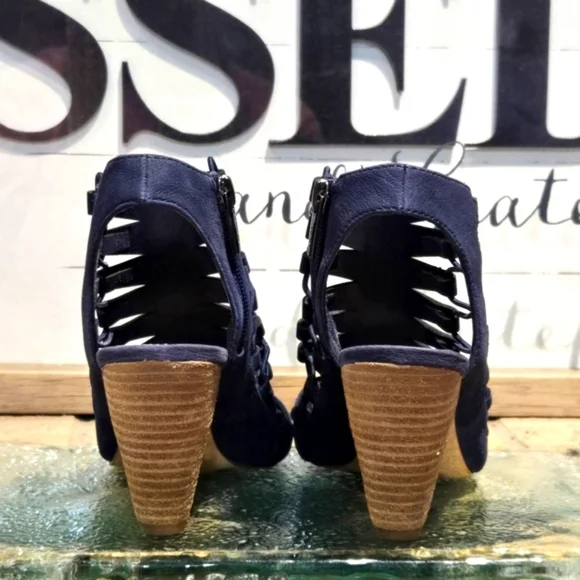 Vince Camuto Eliaz Blue Cutout Gladiator Dress Sandals Wmns Sz 7.5 - Picture 6 of 8